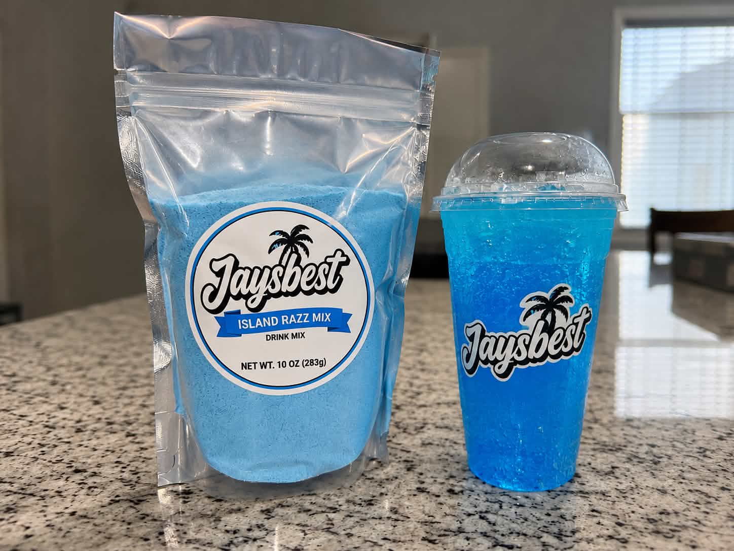 Jays Best Island Razz pouch and blue slushie